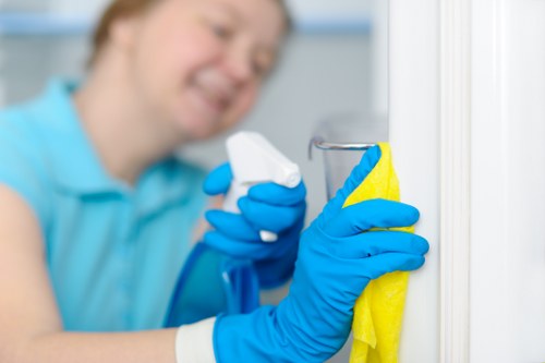 Professional cleaning of a reception area in an Islington office