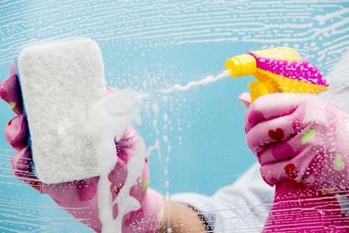 Technician treating pet stains in an Islington home with care