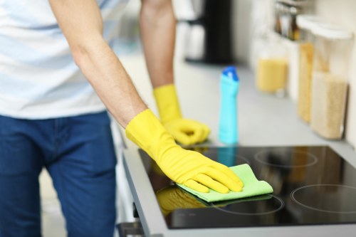 Professional carpet care improving a room interior