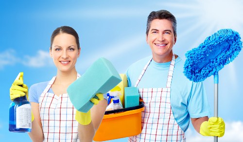 Cleaning communal areas in a managed building in Islington